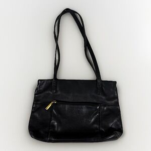 Stone Mountain‎ Handbags Womens Black Pebble Leather Double Handles Shoulder Bag